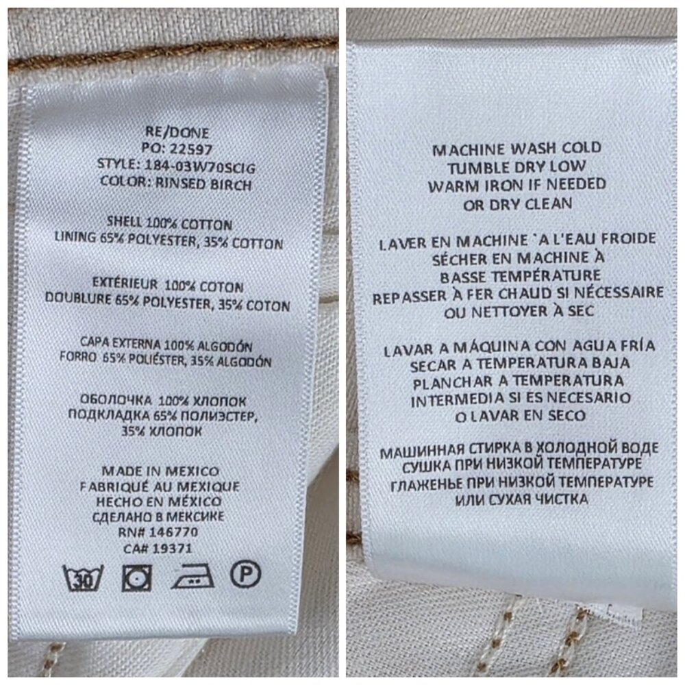 RE/DONE 70s Cigarette Jeans Rinsed Birch High Rise Straight Leg NWT Sz 23 - Picture 11 of 13